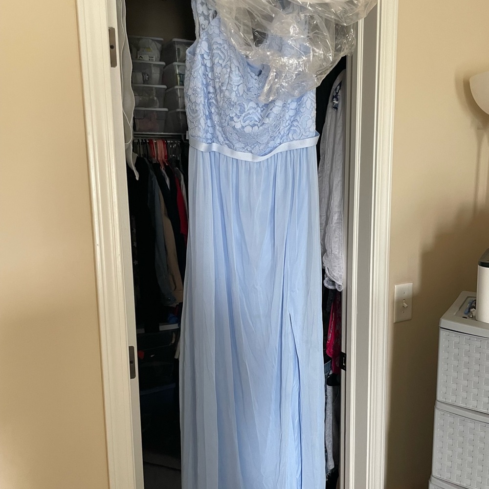 David’s Bridal bridesmaid dress, ice blue color, size 12